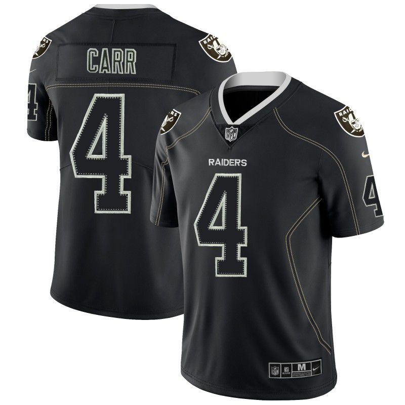 Men Oakland Raiders 4 Carr Nike Lights Out Black Color Rush Limited NFL Jerseys